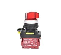 Knob Switch LA36M-10/20 Two-Position Power Switch Three-Gear Selection Button Left And Right Circuit Control 10A VaneAims(Momentary-BLACK,2NO_2 GEAR LONG HANDLE_36-48V)