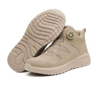 Knob Work Safety Shoes, Labour Insurance Shoes, Smash and Puncture Resistant Steel Toe Footwear, Outdoor Adventure Protection Sneakers(Beige,8)