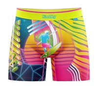Knobby Down Under Breathable Underwear - Flyless Mens Boxer Briefs with Pouch, Made from Recycled Plastic Bottles, Miami Splice, L