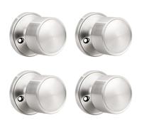 knobelite 4 Pack Dummy Knob Satin Nickel Closet Door Knobs Single Side Non-Turning, Inactive Interior Round Knob