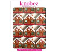 Knobēz: Decorative Knob Covers - Gingerbread House - 12pk - Stretch Over Hardware Decorations, Holiday-Winter-Christmas, Kitchen-Bathroom-Dresser-Home