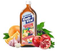 KnobiVital With Pomegranate & Elderberry Organic (960 ml) I Highly Concentrated Garlic Juice with Thiamine for Energy, Nerves & Heart I Natural & No Additives