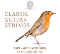 KNOBLOCH STRINGS - Spanish Guitar Strings | EDC33.5 ERITHACUS Double Silver CX Carbon | Medium Tension 33.5 | Warm Bass | Lyrical and Bright Highs | Flamenco and Classical String Set