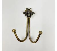 Knobs By Blossom Double Vintage Animal Antique Brass Iron Wall Hook (Bee)