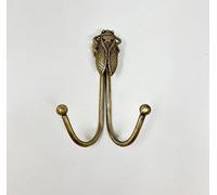 Knobs By Blossom Double Vintage Animal Antique Brass Iron Wall Hook (Bug)