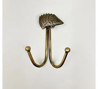 Knobs By Blossom Double Vintage Animal Antique Brass Iron Wall Hook (Hedgehog)