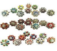 KNOBSWORLD Small 1" 20 Knobs Assorted Rare Hand Painted Ceramic Knobs Cabinet Drawer Pull Pulls