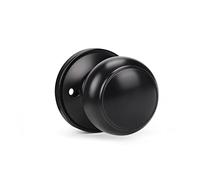 KNOBWELL 1 Pack Single Sided Dummy Door Knob Black Closet Door Knob, Reversible for Left or Right Handed Doors, Matte Black Interior Door Knob
