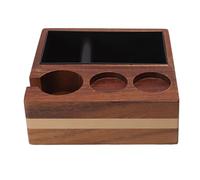 Knock Box, 4 in 1 Wood Coffee Knock Box Anti Slip Walnut Tamper Mat Station Stainless Steel Detachable Knock Box for 58MM Accessories