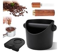 Knock Box with Cushion and Stirring Needle, ABS Coffee Grounds Container, Barista Accessories