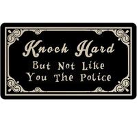 Knock Hard But Not Like You The Police 16x24 Inch Front Door Mat Mats for Outside, Indoor Doormats for Entryway Door Mats
