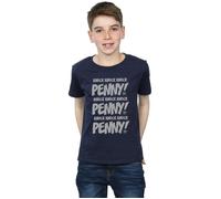 The Big Bang Theory Boys Sheldon Knock Knock Penny T-Shirt Navy Blue 12-13 Years