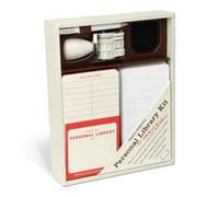 Knock Knock Original Personal Library Kit & Gift for Book Lovers - Card Catalog Checkout Cards, Bookplates, Date Stamp & Inkpad
