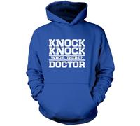 Knock Knock Who's There? Doctor Unisex Hoodie - Blue X-Large
