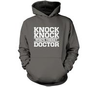 Knock Knock Who's There? Doctor Unisex Hoodie - Grey Large