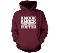 Knock Knock Who's There? Doctor Unisex Hoodie - Maroon Large