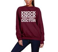 Knock Knock Who's There? Doctor Women's Sweatshirt - maroon X-Small