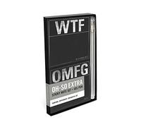 Knock Knock WTF/OMFG Sticky Note Set, 2-Count Black Paper Sticky Note Pads with Metallic Gel Pen