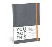 Knock Knock You Got This Journal - 6-Month Productivity Tracker Dot-Grid Journal: Dot-Grid Journal - Grey-Orange