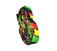 Knock On Wood Padded Cotton Djembe Strap, 4.4m Length, Rasta Design, Carries Drum on 2 Shoulders