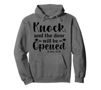 Knock The Door Will Be Open - Bible Verse Christian Faith Pullover Hoodie