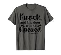 Knock The Door Will Be Open - Bible Verse Christian Faith T-Shirt