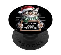 Knocked Over the Tree | Funny Christmas Pet Humor Cat Lover PopSockets Adhesive PopGrip