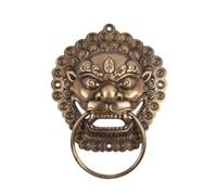 Knocker Door Handle Brass Knocker Beast Head Lion Tiger Copper Handle Antique Door Lock Cyclamic Ring Decorative Fittings(DK1008-200)