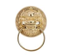 Knocker Door Handle Brass Knocker Beast Head Lion Tiger Copper Handle Antique Door Lock Cyclamic Ring Decorative Fittings(DK1003-138)