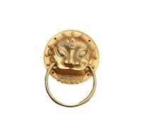 Knocker Door Handle Brass Lion Head Door Knocker Heavy Duty Forged Solid Knock Vintage Handles Cabinet Decoration for Front Door(60mm Gold Color)