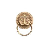 Knocker Door Handle Brass Lion Head Door Knocker Heavy Duty Forged Solid Knock Vintage Handles Cabinet Decoration for Front Door(60mm Bronze Color)