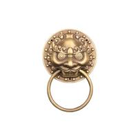 Knocker Door Handle Brass Lion Head Door Knocker Heavy Duty Forged Solid Knock Vintage Handles Cabinet Decoration for Front Door(100mm Bronze Color)