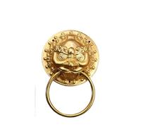 Knocker Door Handle Brass Lion Head Door Knocker Heavy Duty Forged Solid Knock Vintage Handles Cabinet Decoration for Front Door(100mm Gold Color)