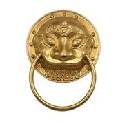 Knocker Door Handle Brass Lion Head Door Knocker Heavy Duty Forged Solid Knock Vintage Handles Cabinet Decoration for Front Door(140mm Gold Color)
