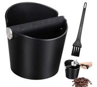 Knocking Container for Portafilter with Sound-Absorbing Knock Bar & Brush | Knock Box for Coffee Grounds Made of ABS, Non-Slip Shock Absorbing Base - Ideal for Barista and Portafilter Machine