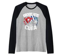 Knockout Artist from Cuba Cuban Boxing Pride Raglan Baseball Tee
