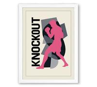 Knockout Power Retro Framed Wall Art Print A2 (59.4×42cm) White, Wall Decor for Living Room, Bedroom, Office & Home, Ready to Hang, Art Gift