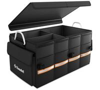 Knodel Car Boot Organiser, Heavy Duty Car Boot Storage with Foldable Cover, Collapsible Car Boot Tidy, Non-Slip Tidy Boot Bag for All Vehicles (Medium, Black)