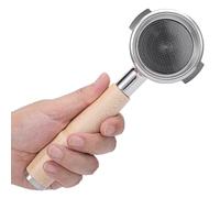 KNODOS 58mm Bottomless Portafilter for E61 Group Head - Maple Handle Naked Portafilter | Fits Rocket, Lelit, ECM, Profitec, Ascaso, Flair 58 | 18-21g Basket