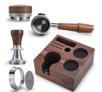 KNODOS 58mm Espresso Accessories Bundle for Sage Dual Boiler & Oracle - Bottomless Portafilter with 18-21g Basket, 58.5mm Calibrated Tamper, Distributor, Walnut Tamping Station, Dosing Funnel & Puck S
