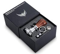 KNODOS Espresso Tamper 54mm for Breville/Sage - 53.3mm Double Spring Calibrated Coffee Tool with Rosewood Handle & Stainless Steel Base - Includes 3 Springs (20lb/25lb/30lb) Gift Box & Keychain