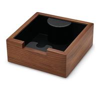 KNODOS Wooden Espresso Knock Box Walnut Dump Bin for Coffee Grounds Disposal Durable, Shock-Absorbent Espresso Machine Accessories, Easy to Clean Tamping Station