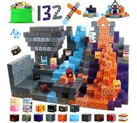Knoiuao 132Pcs Magnetic Building Blocks, Build Mine Magnet World Set, STEM Montessori Stacking Toy, Magnetic Blocks Toys Gifts for Boys Girls Age 3 4 5 6 7 8 9 10 Cubes Construction Toys for Toddlers
