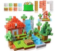 Knoiuao 147Pcs Magnetic Building Blocks, Build Mine Magnet World Set, STEM Montessori Stacking Toy, Magnetic Blocks Toys Gifts for Boys Girls Age 3 4 5 6 7 8 9 10 Cubes Construction Toys for Toddlers