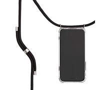 KNOK Mobile Phone Chain Compatible with Apple iPhone 12 / iPhone 12 Pro, Silicone Case with Strap, Mobile Phone Case for Smartphone for Hanging, Transparent Case with Cord, Protective Case with Cord