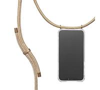 KNOK Mobile Phone Chain Compatible with Apple iPhone 12 Mini, Silicone Case with Strap, Mobile Phone Case for Smartphone for Hanging, Transparent Case with Cord, Protective Case with Cord in Gold
