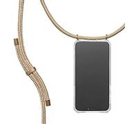 KNOK Mobile Phone Chain Compatible with Apple iPhone 13 Pro, Silicone Case with Strap, Mobile Phone Case for Smartphone for Hanging, Transparent Case with Cord, Protective Case with Cord (Gold)