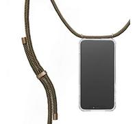 KNOK Mobile Phone Chain Compatible with Apple iPhone 17, Silicone Case with Strap, Mobile Phone Case for Smartphone for Hanging, Transparent Case with Cord, Protective Case with Cord in Olive
