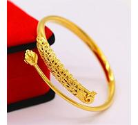 KNOKR Fine Jewelry 24K Gold Bracelet For Women Bangle Ethnic Style Charms Filigree Peacock Bangle Bracelets and bangles