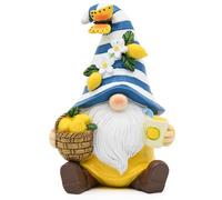 KnomeKo Summer Lemon Gnome Decor,8.4Inch Mediterranean Lemon Resin Figurine Amalfi Coast Party Decoration for Garden,Tiered Tray, Indoor&Outdoor, Gift for Woman